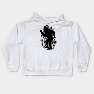 Funny Bigfoot Silhouette Kids Hoodie